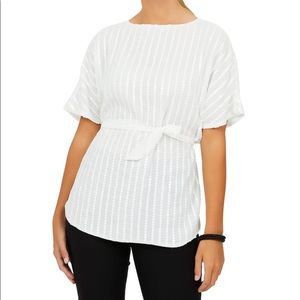 NWOT- Sequin Blouse w/ Removable Sash (M)